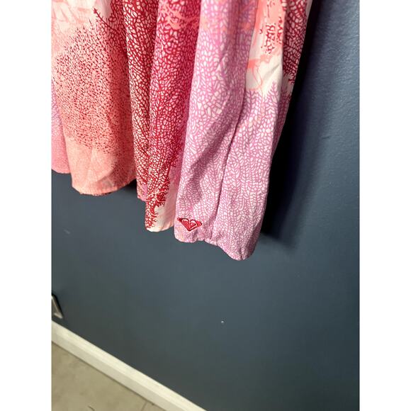 Roxy Short Dress Women's Size Small Bright Leaf Print Empire Waist Vacation - Picture 4 of 10